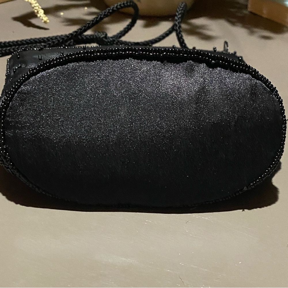 Black Floral Beaded Evening/Shoulder Bag - Picture 3 of 12